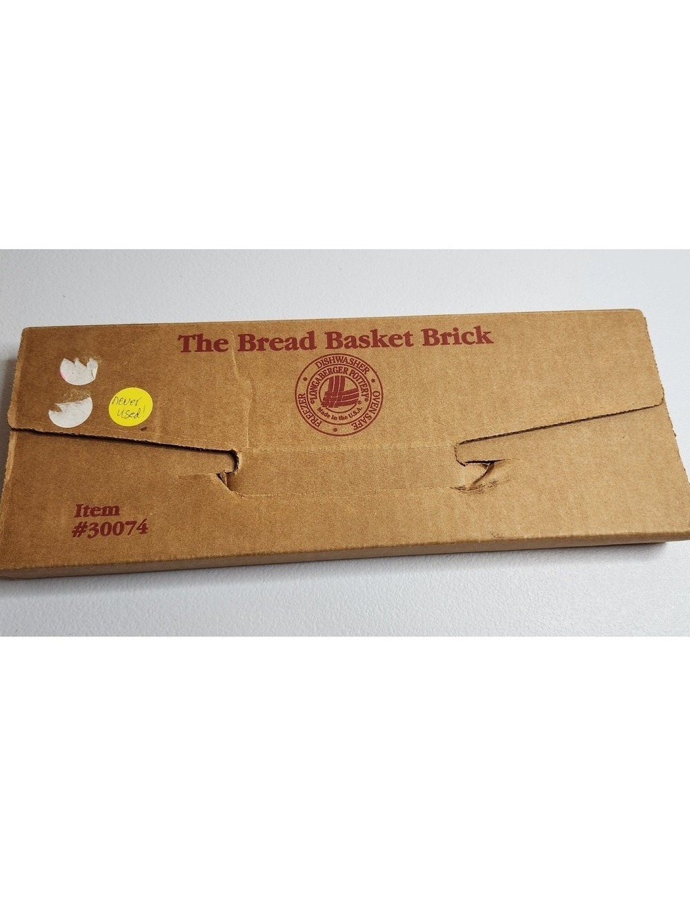 Longaberger Pottery Bread Basket Warming Brick Terra Cotta Stone